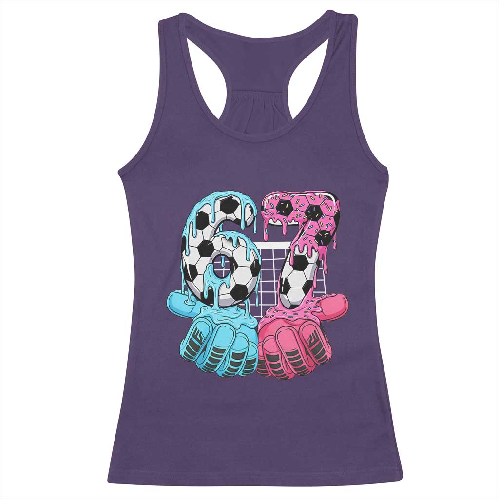 Drip Soccer Six Seven Meme Racerback Tank Top Funny Gen Alpha Slang