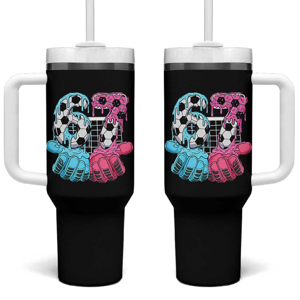 Drip Soccer Six Seven Meme Tumbler With Handle Funny Gen Alpha Slang