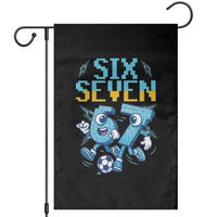 Funny Six Seven Pixel Playing Soccer Garden Flag Gen Z Alpha Gift