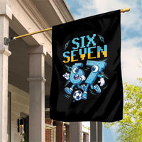 Funny Six Seven Pixel Playing Soccer Garden Flag Gen Z Alpha Gift
