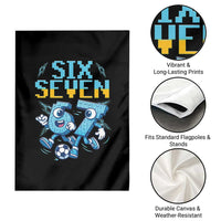 Funny Six Seven Pixel Playing Soccer Garden Flag Gen Z Alpha Gift