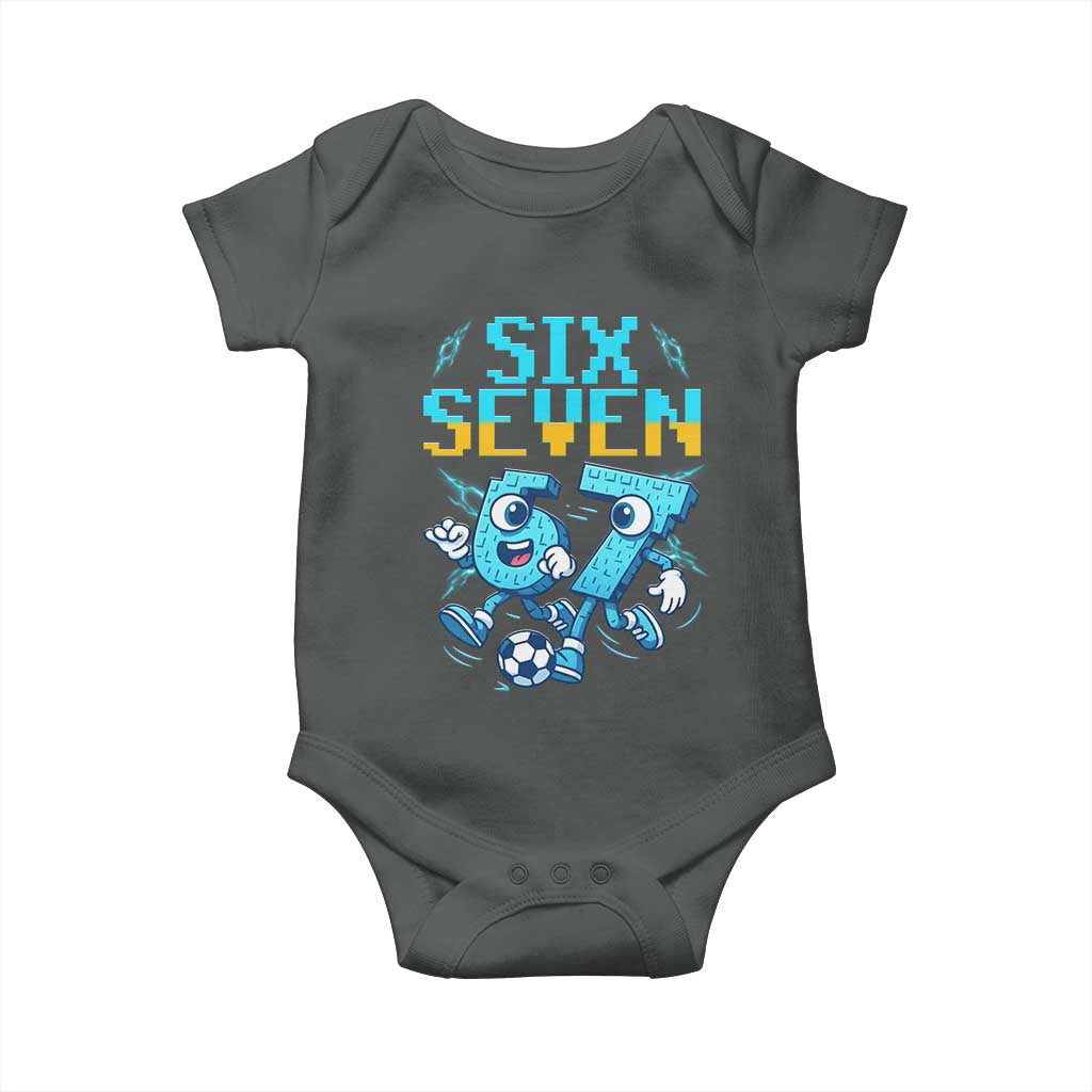 Funny Six Seven Pixel Playing Soccer Baby Onesie Gen Z Alpha Gift