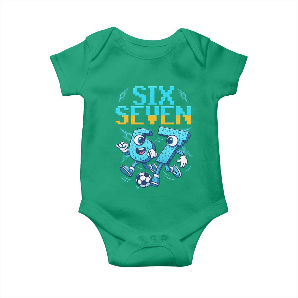 Funny Six Seven Pixel Playing Soccer Baby Onesie Gen Z Alpha Gift