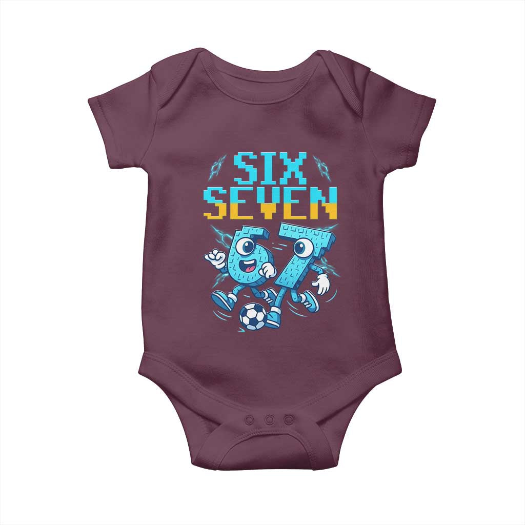 Funny Six Seven Pixel Playing Soccer Baby Onesie Gen Z Alpha Gift