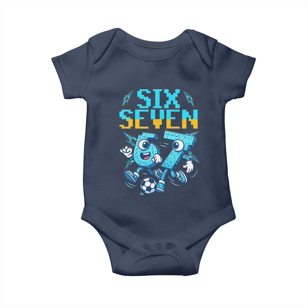 Funny Six Seven Pixel Playing Soccer Baby Onesie Gen Z Alpha Gift