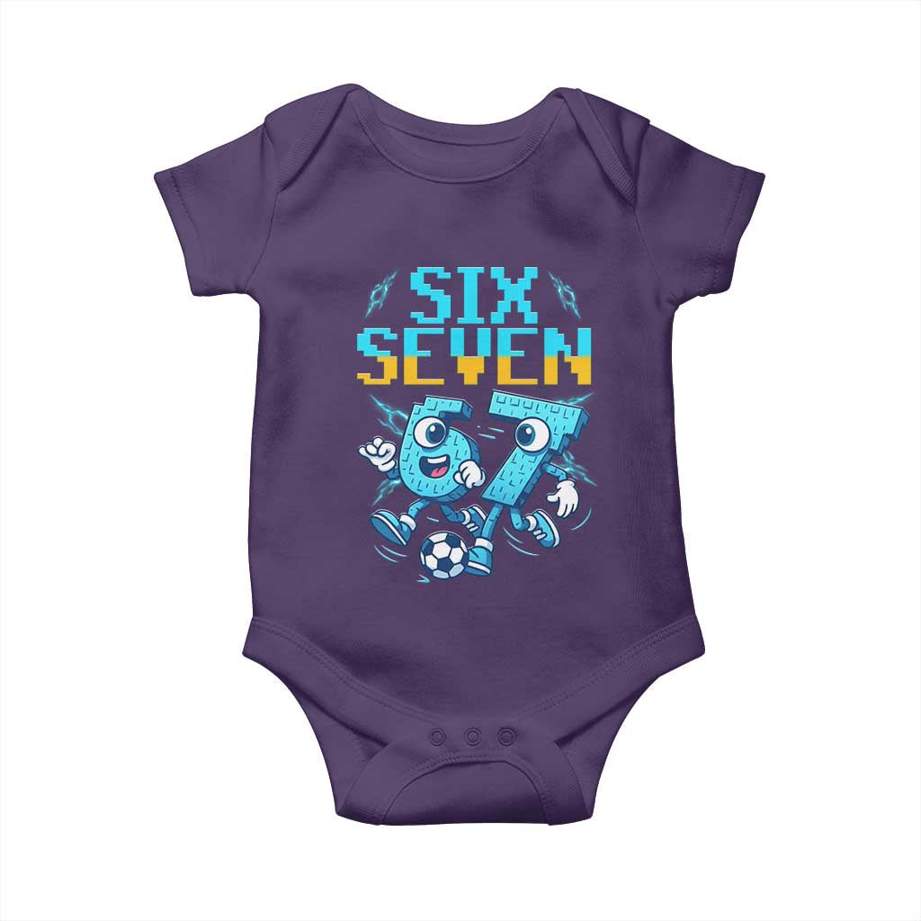 Funny Six Seven Pixel Playing Soccer Baby Onesie Gen Z Alpha Gift