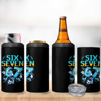 Funny Six Seven Pixel Playing Soccer 4 in 1 Can Cooler Tumbler Gen Z Alpha Gift