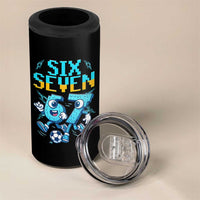 Funny Six Seven Pixel Playing Soccer 4 in 1 Can Cooler Tumbler Gen Z Alpha Gift