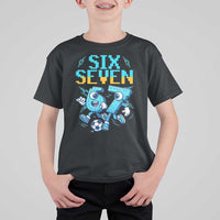 Funny Six Seven Pixel Playing Soccer T Shirt For Kid Gen Z Alpha Gift