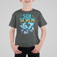 Funny Six Seven Pixel Playing Soccer T Shirt For Kid Gen Z Alpha Gift
