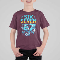 Funny Six Seven Pixel Playing Soccer T Shirt For Kid Gen Z Alpha Gift
