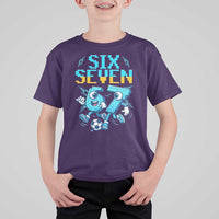 Funny Six Seven Pixel Playing Soccer T Shirt For Kid Gen Z Alpha Gift