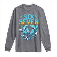Funny Six Seven Pixel Playing Soccer Long Sleeve Shirt Gen Z Alpha Gift