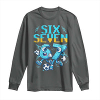 Funny Six Seven Pixel Playing Soccer Long Sleeve Shirt Gen Z Alpha Gift