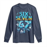 Funny Six Seven Pixel Playing Soccer Long Sleeve Shirt Gen Z Alpha Gift