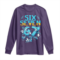 Funny Six Seven Pixel Playing Soccer Long Sleeve Shirt Gen Z Alpha Gift