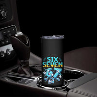 Funny Six Seven Pixel Playing Soccer Skinny Tumbler Gen Z Alpha Gift