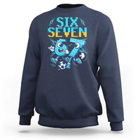 Funny Six Seven Pixel Playing Soccer Sweatshirt Gen Z Alpha Gift