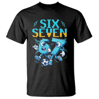 Funny Six Seven Pixel Playing Soccer T Shirt Gen Z Alpha Gift