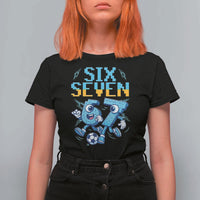 Funny Six Seven Pixel Playing Soccer T Shirt For Women Gen Z Alpha Gift
