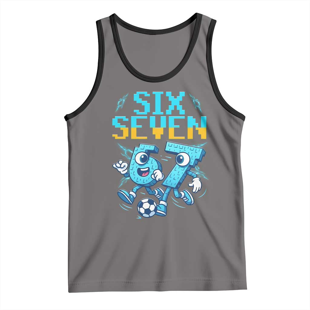 Funny Six Seven Pixel Playing Soccer Tank Top Gen Z Alpha Gift