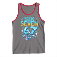 Funny Six Seven Pixel Playing Soccer Tank Top Gen Z Alpha Gift