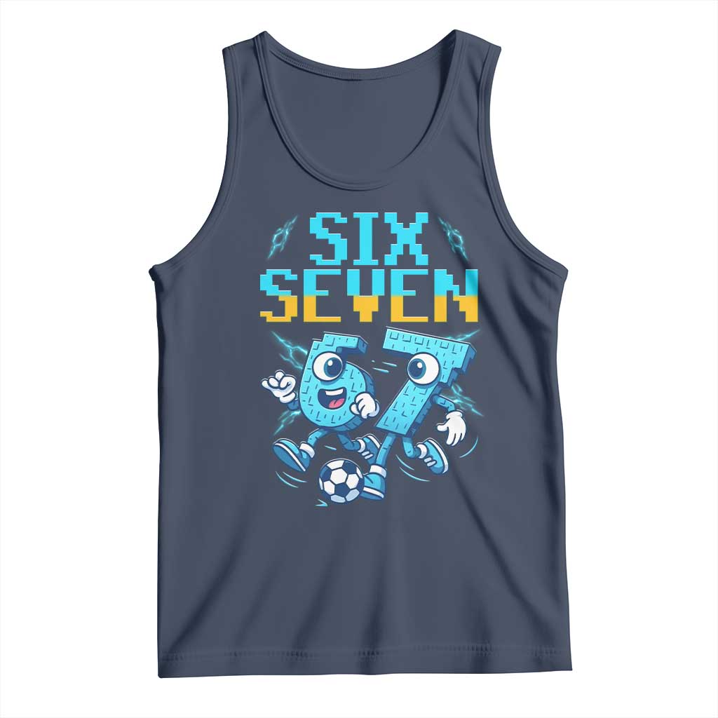 Funny Six Seven Pixel Playing Soccer Tank Top Gen Z Alpha Gift