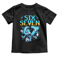 Funny Six Seven Pixel Playing Soccer Toddler T Shirt Gen Z Alpha Gift