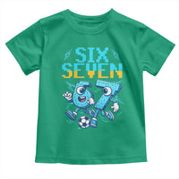 Funny Six Seven Pixel Playing Soccer Toddler T Shirt Gen Z Alpha Gift