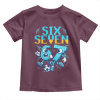 Funny Six Seven Pixel Playing Soccer Toddler T Shirt Gen Z Alpha Gift