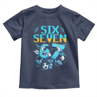 Funny Six Seven Pixel Playing Soccer Toddler T Shirt Gen Z Alpha Gift