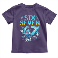 Funny Six Seven Pixel Playing Soccer Toddler T Shirt Gen Z Alpha Gift