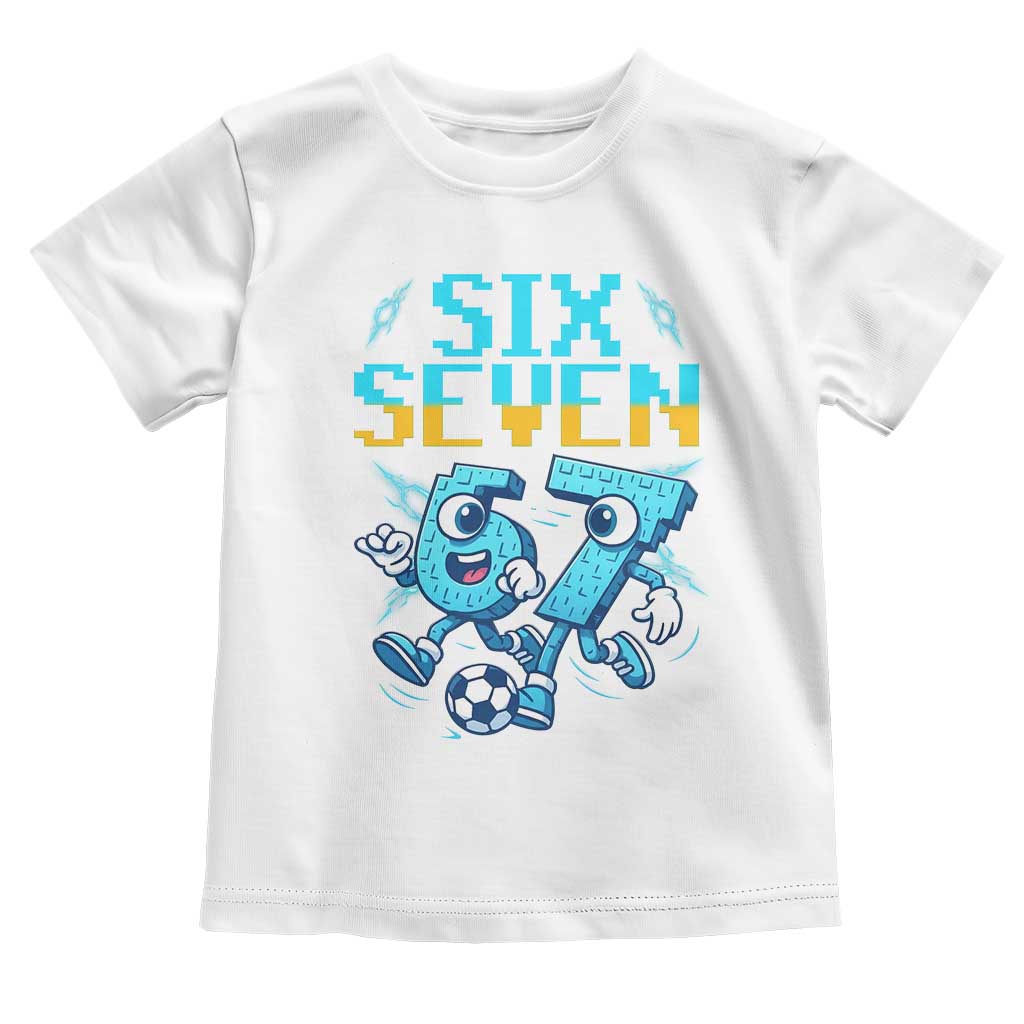 Funny Six Seven Pixel Playing Soccer Toddler T Shirt Gen Z Alpha Gift