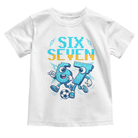 Funny Six Seven Pixel Playing Soccer Toddler T Shirt Gen Z Alpha Gift