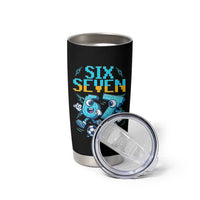 Funny Six Seven Pixel Playing Soccer Tumbler Cup Gen Z Alpha Gift