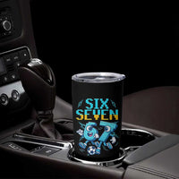 Funny Six Seven Pixel Playing Soccer Tumbler Cup Gen Z Alpha Gift