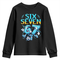 Funny Six Seven Pixel Playing Soccer Youth Sweatshirt Gen Z Alpha Gift