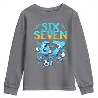 Funny Six Seven Pixel Playing Soccer Youth Sweatshirt Gen Z Alpha Gift
