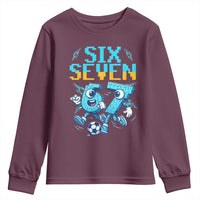 Funny Six Seven Pixel Playing Soccer Youth Sweatshirt Gen Z Alpha Gift