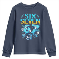 Funny Six Seven Pixel Playing Soccer Youth Sweatshirt Gen Z Alpha Gift