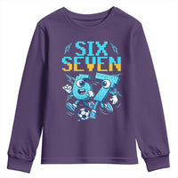 Funny Six Seven Pixel Playing Soccer Youth Sweatshirt Gen Z Alpha Gift