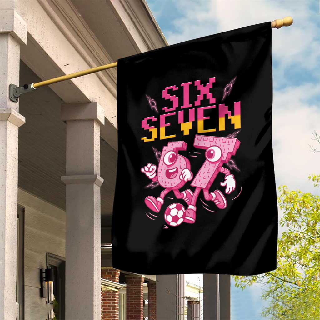 Funny Gen Z Alpha Gift Garden Flag Six Seven Meme Soccer Lover