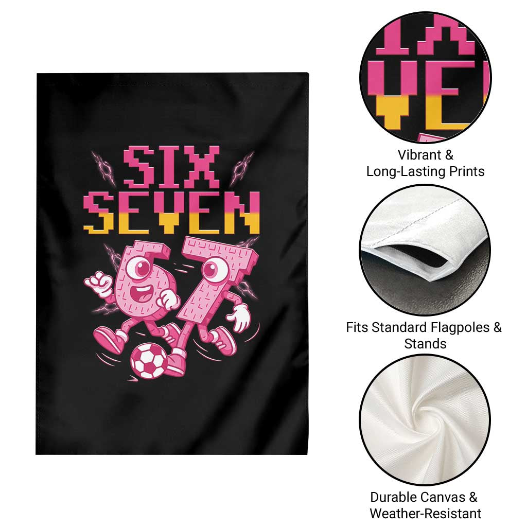 Funny Gen Z Alpha Gift Garden Flag Six Seven Meme Soccer Lover
