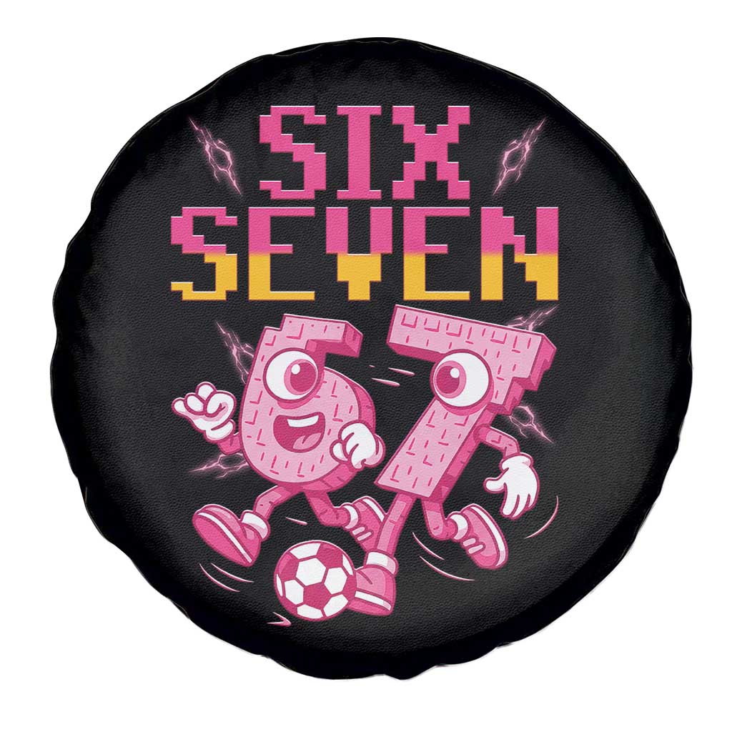 Funny Gen Z Alpha Gift Spare Tire Cover Six Seven Meme Soccer Lover