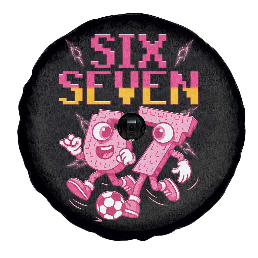 Funny Gen Z Alpha Gift Spare Tire Cover Six Seven Meme Soccer Lover