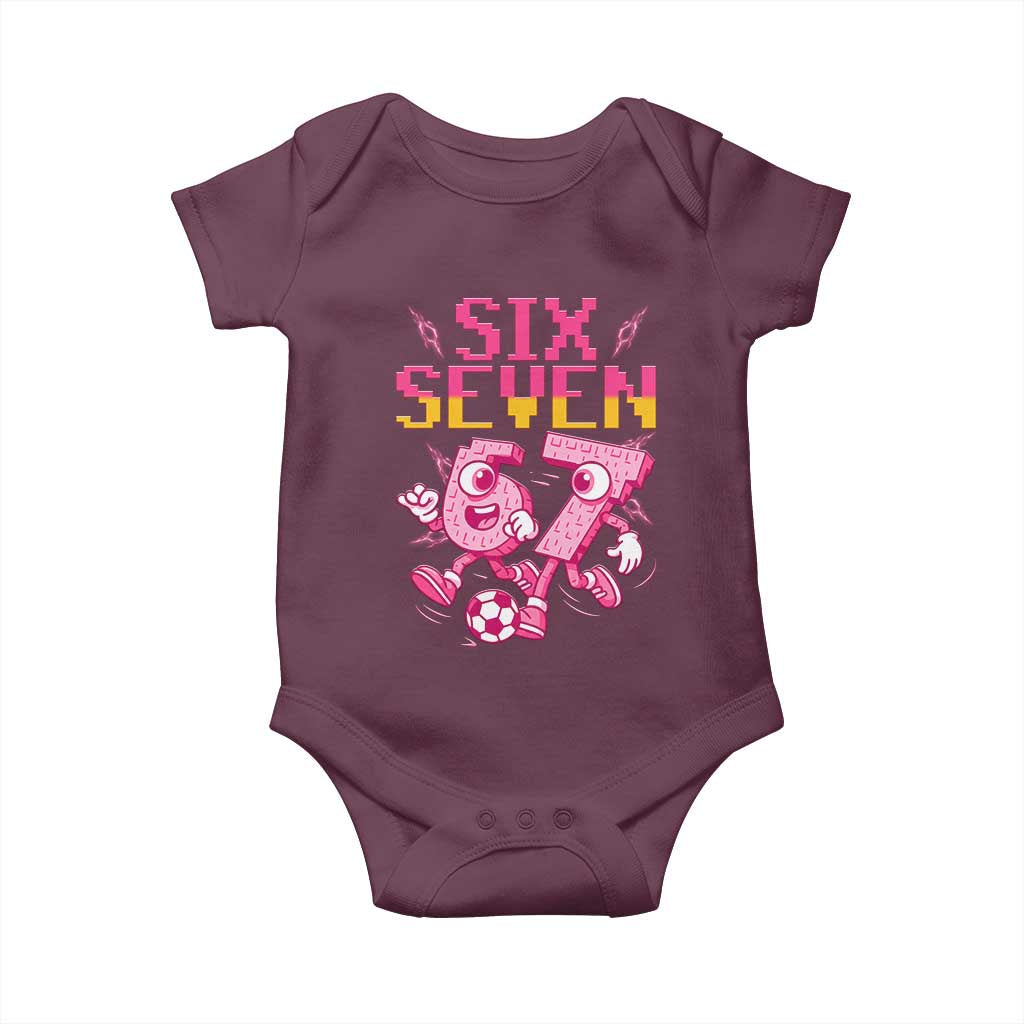 Funny Gen Z Alpha Gift Baby Onesie Six Seven Meme Soccer Lover