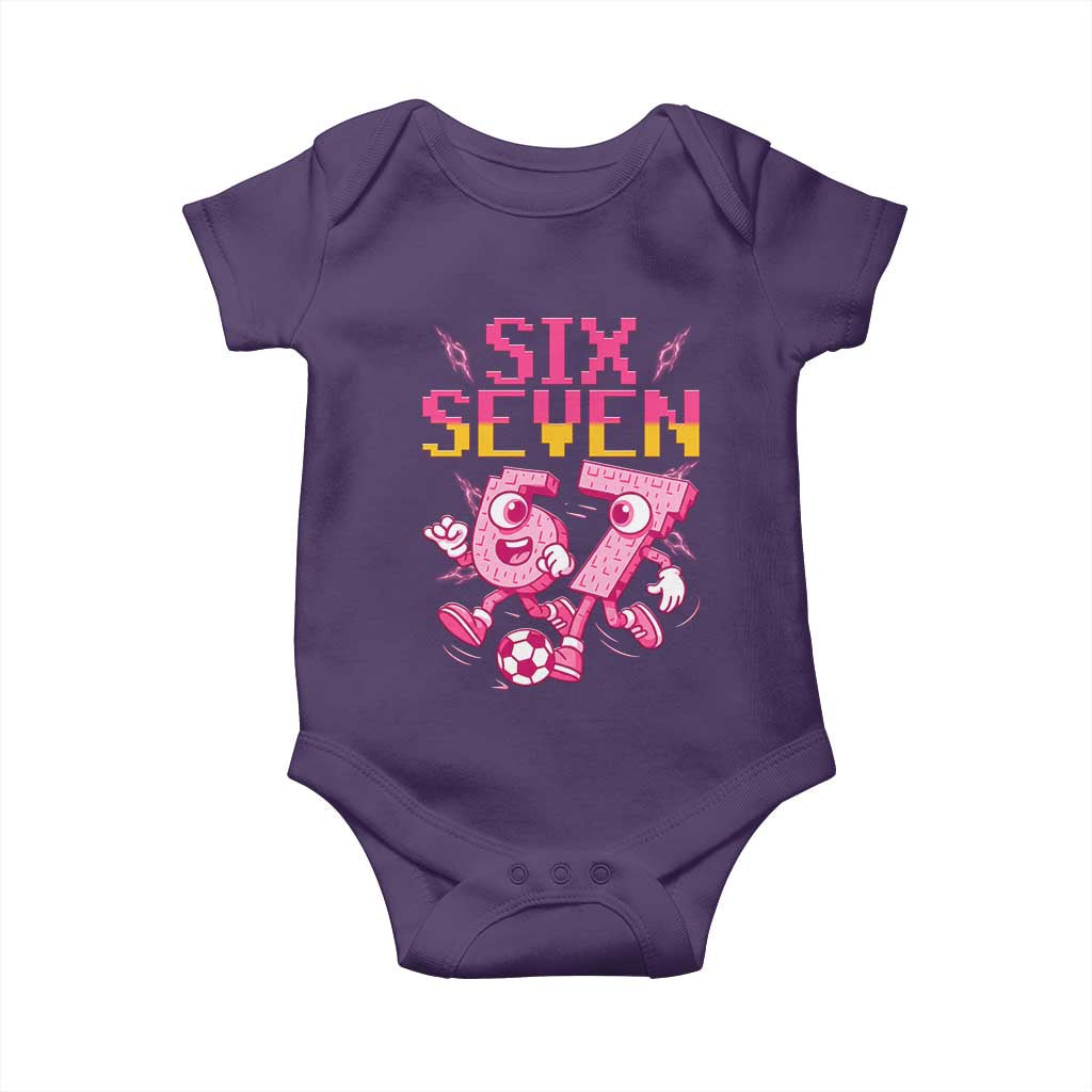 Funny Gen Z Alpha Gift Baby Onesie Six Seven Meme Soccer Lover