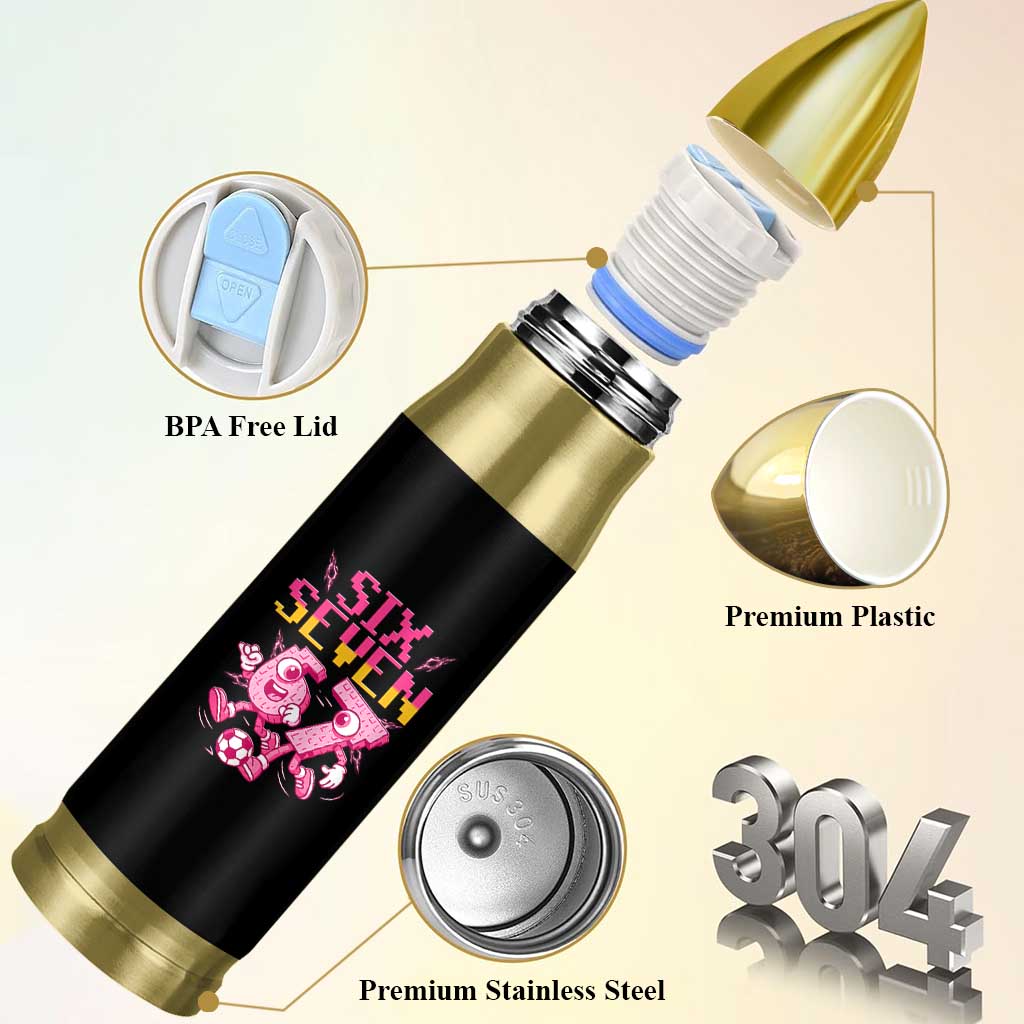 Funny Gen Z Alpha Gift Bullet Tumbler Six Seven Meme Soccer Lover
