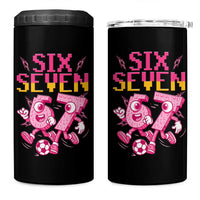 Funny Gen Z Alpha Gift 4 in 1 Can Cooler Tumbler Six Seven Meme Soccer Lover