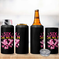 Funny Gen Z Alpha Gift 4 in 1 Can Cooler Tumbler Six Seven Meme Soccer Lover